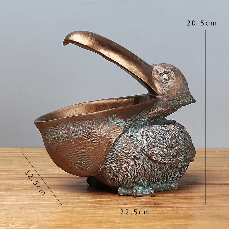 Vilead 22cm Resin Pelican Statue Key Candy Container for Home Decoration Accessories Storage Table Desk Decor Living Room Office - bertofonsi