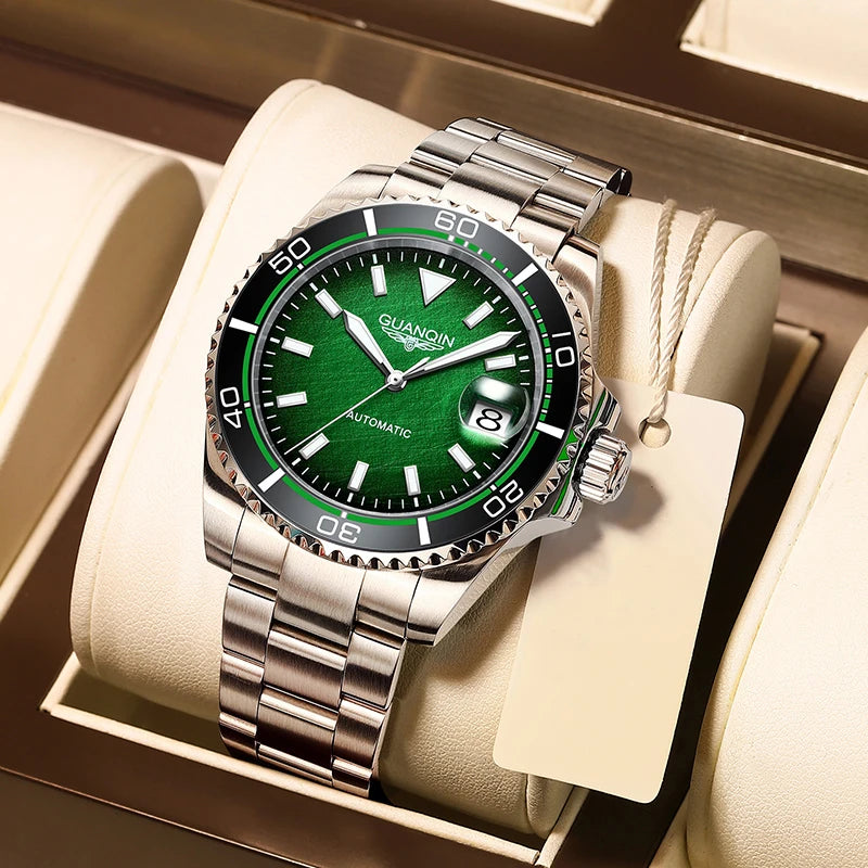 Guanqin Automatic Mechanical Watch NH35A Men's Watch Sapphire Fashion Sports Watch Stainless Steel Waterproof Luminous 2022 New - bertofonsi