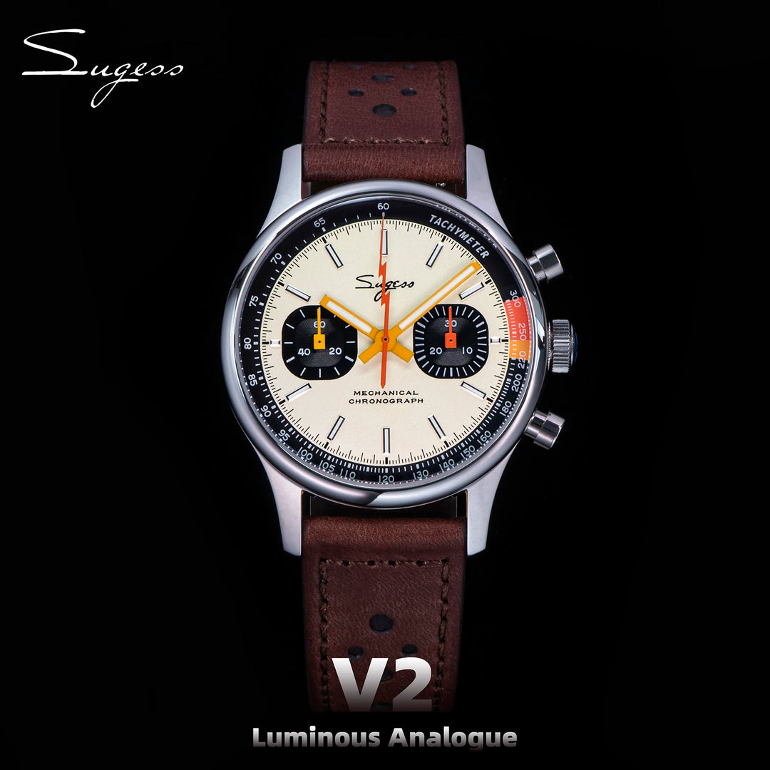 Sugess Watch of Men Chronograph Mechanical Wristwatches Tianjin ST19 Swanneck Movement Pilot Mens Watch Sapphire Crystal Gift V2 - bertofonsi