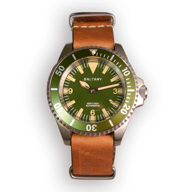 Baltany Mens Automatic Watches 42mm Sport Diver Watch Mechaical Wristwatch Military Sapphire 300M Waterproof BGW-9 Luminous NH35 - bertofonsi