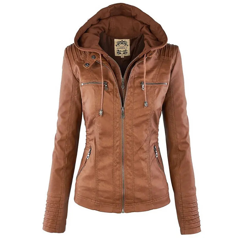 Winter Faux Leather Jacket Women Casual Basic Coats 2022 Ladies Basic Jackets Waterproof Windproof Coats Female Ropa de Mujer - bertofonsi