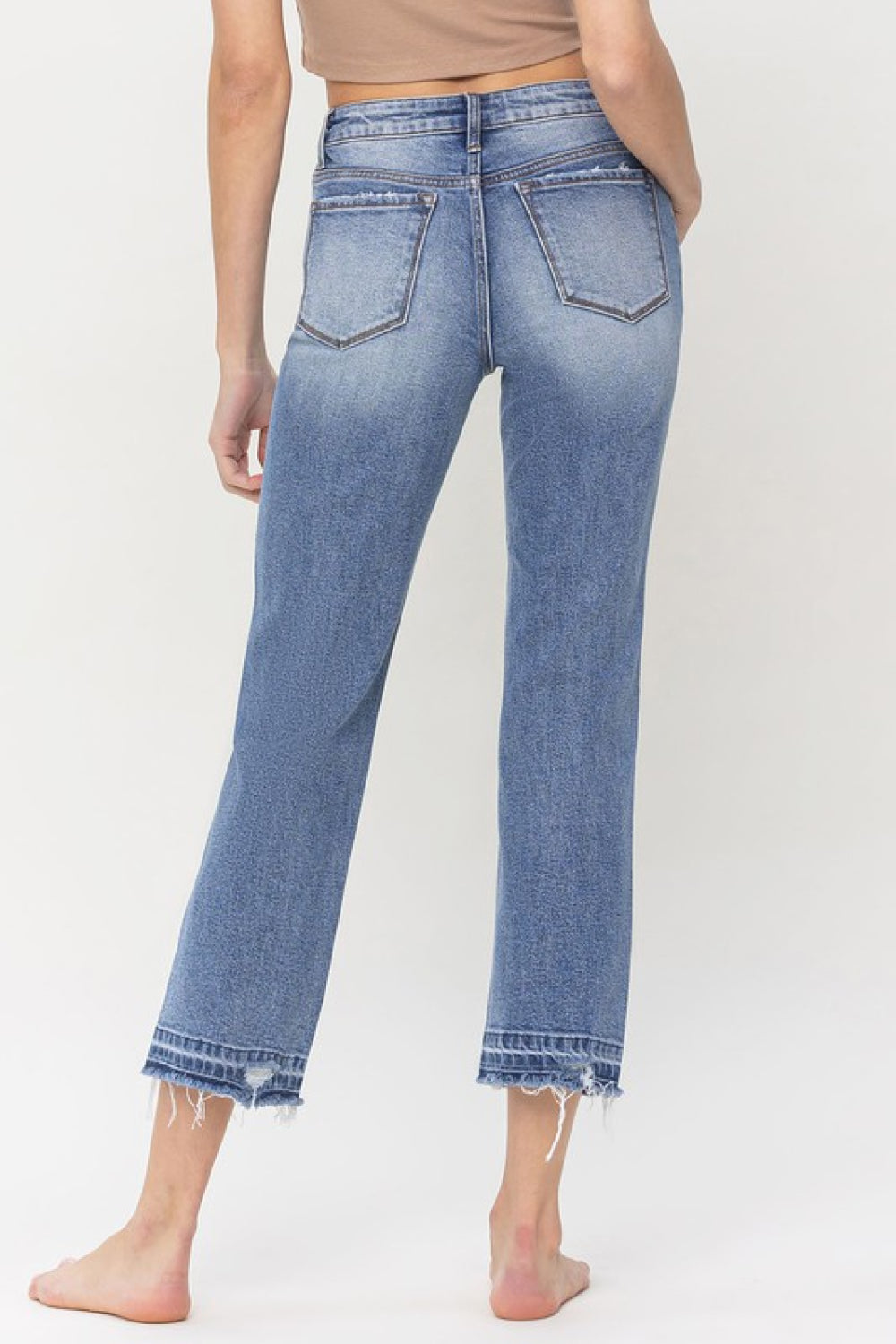Lovervet Full Size Lena High Rise Crop Straight Jeans - bertofonsi