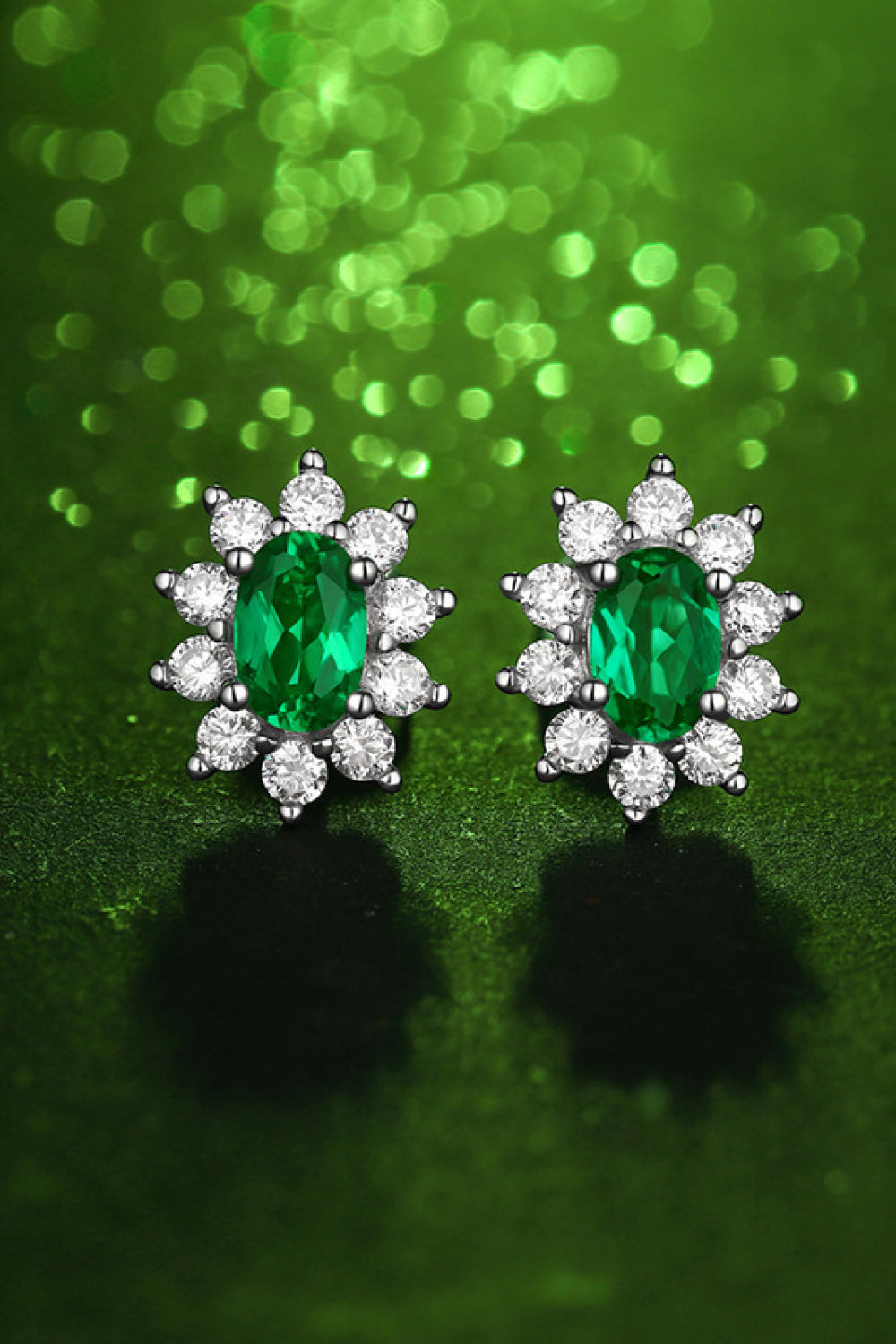 1 Carat Lab-Grown Emerald Stud Earrings - bertofonsi