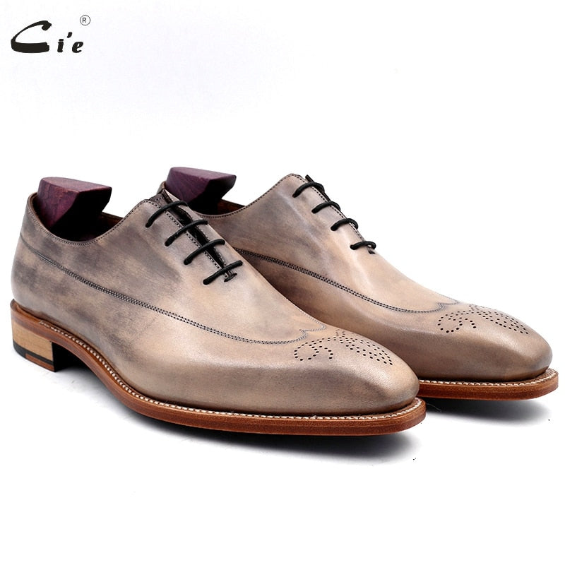 cie Goodyear Welted Handmade Shoes Leather Sole Men Formal Full Grain Calf Leather Dress Shoes Oxford Flat Office Shoes OX 811 - bertofonsi