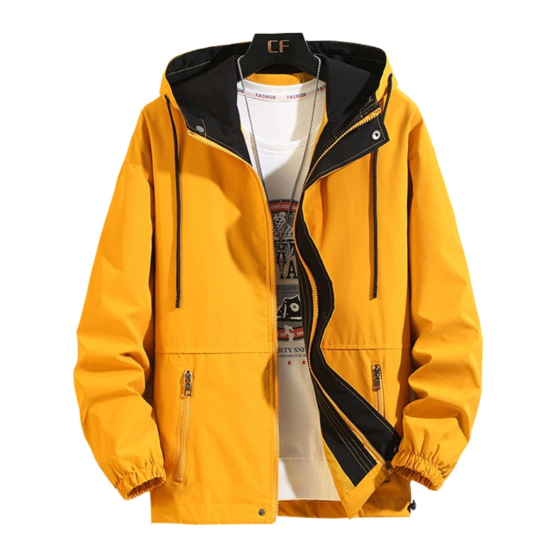 New Jacket Men Coat Fashion Hip Hop Windbreaker Coats Casual Loose Hooded Mens Cargo Bomber Jackets and Coats Outwear Streetwear - bertofonsi