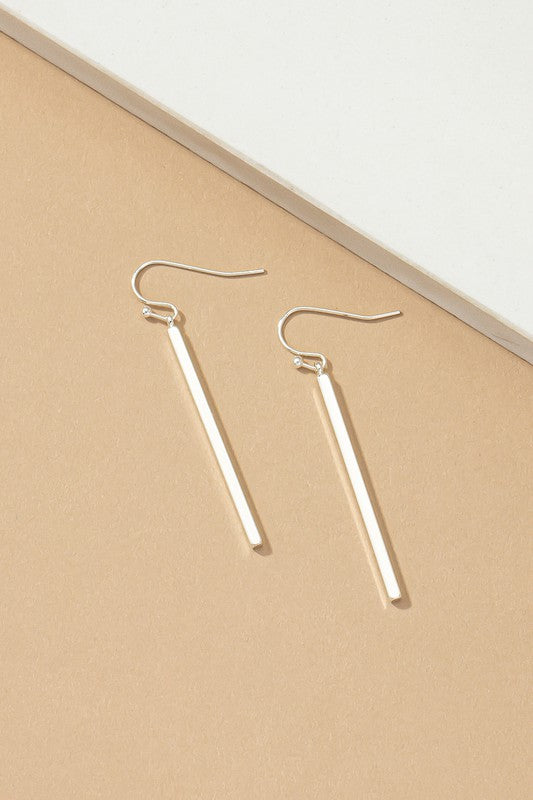 Minimalist match stick drop earrings - bertofonsi