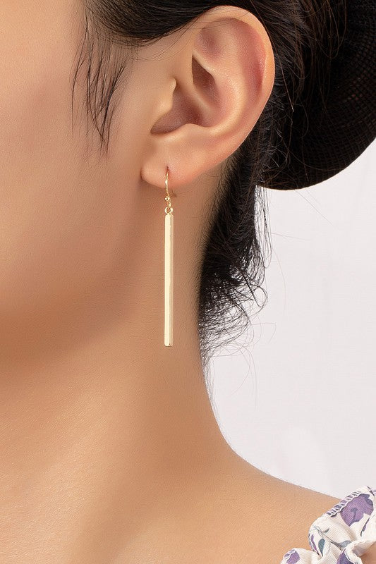 Minimalist match stick drop earrings - bertofonsi