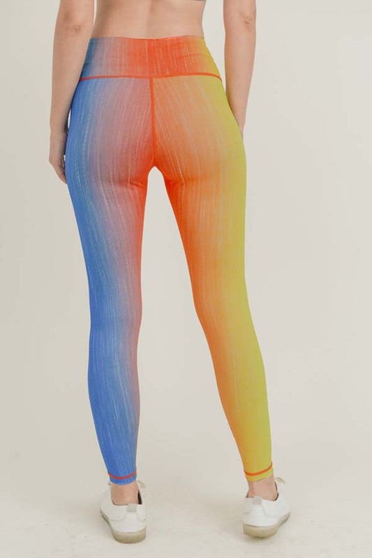 Active Ombre Color Print Workout Leggings - bertofonsi