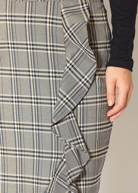 Waterfall Ruffle Trimmed Pencil Skirt XS-XL - bertofonsi