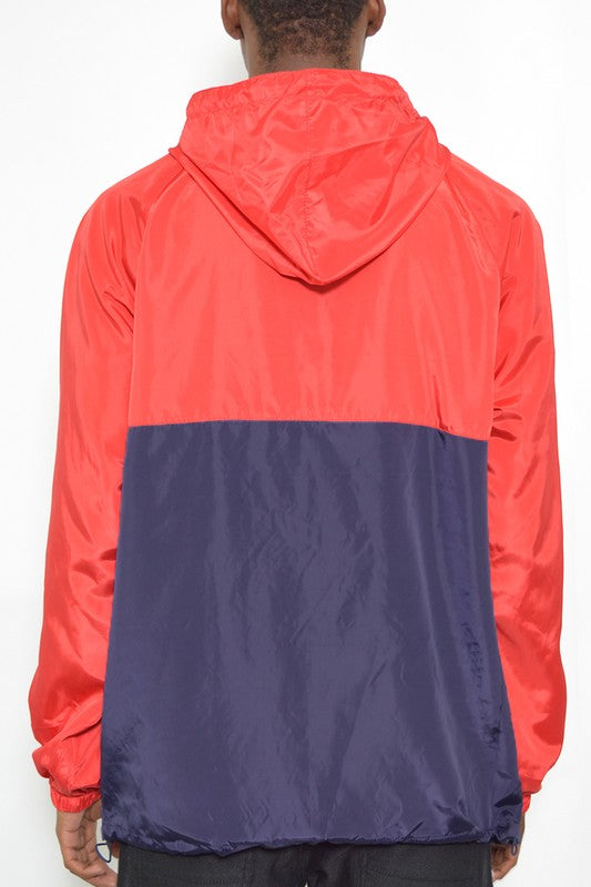 Color Block Anorak Jacket Pullover Windbreaker - bertofonsi
