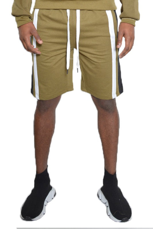 Weiv Mens Color Block Stripe Sweat Shorts - bertofonsi