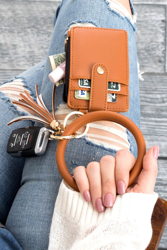Key Ring Wallet Bracelet ID Zip Up - bertofonsi
