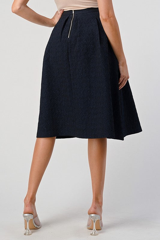 Pleated Waist Mid-Length Puffy Skirt - bertofonsi