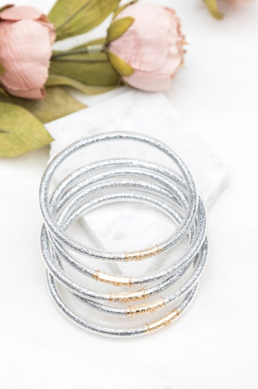 Glitter Jelly Bangle Bracelets - bertofonsi