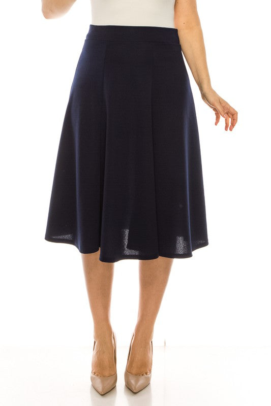 Plus size, paneled, A-line midi skirt - bertofonsi