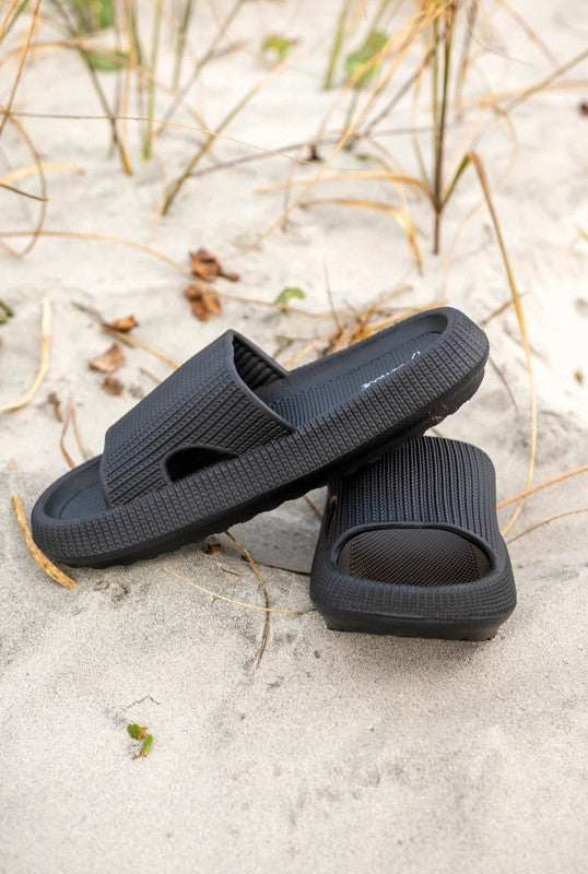 Black Insanely Comfy -Beach or Casual Slides - bertofonsi