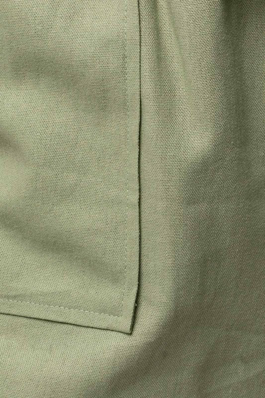 Elastic Waist Front Pocket Roll-Up Shorts - bertofonsi