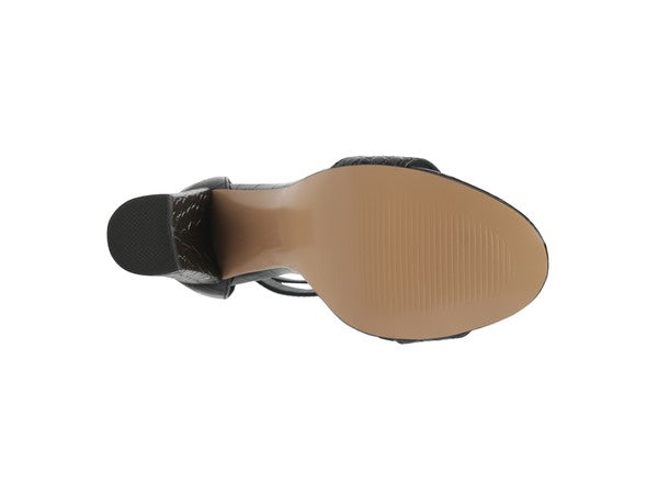 FELICITY Zip Up Croc Textured Sandals - bertofonsi