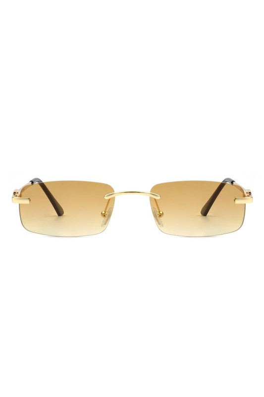 Rectangle Narrow Fashion Tinted Retro Sunglasses - bertofonsi