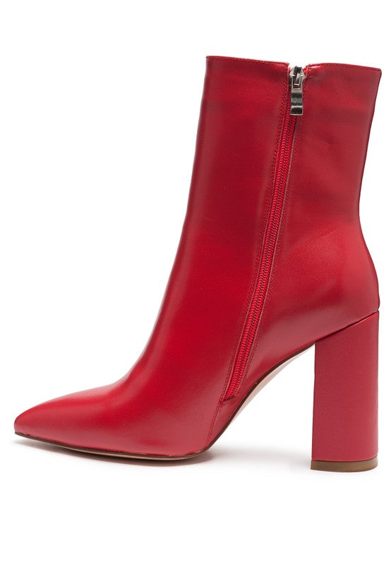 MARGEN ANKLE-HIGH POINTED TOE BLOCK HEELED BOOT - bertofonsi