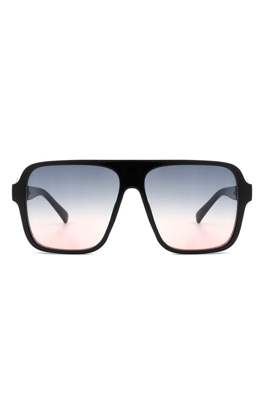 Retro Square Aviator Vintage Flat Top Sunglasses - bertofonsi