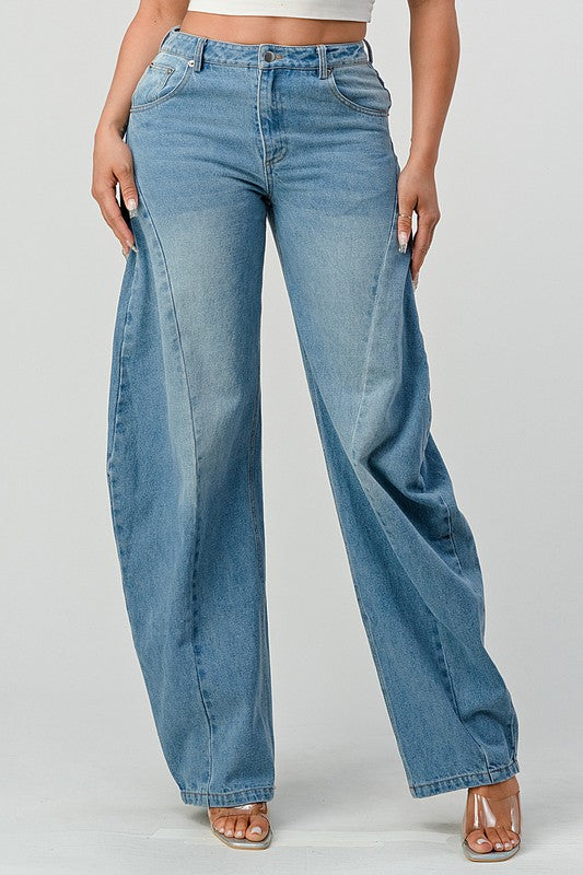 Athina Wide Leg Denim Jeans - bertofonsi
