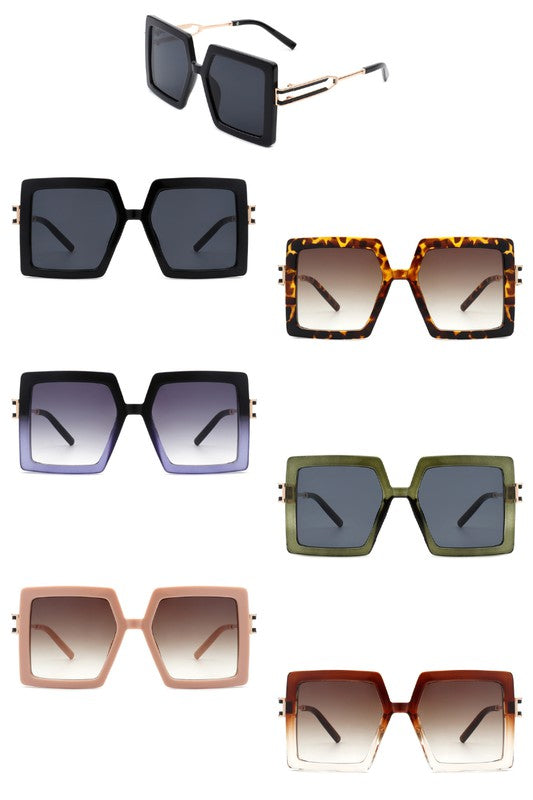 Square  Oversize Large Flat Top Fashion Sunglasses - bertofonsi