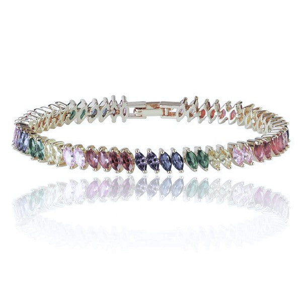 Bracelet for Women with Rainbow Marquise Stones - bertofonsi
