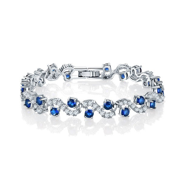Tennis Bracelet for Women with Round Cut Sapphire - bertofonsi