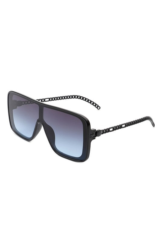 Square Fashion Flat Top Oversize Retro Sunglasses - bertofonsi