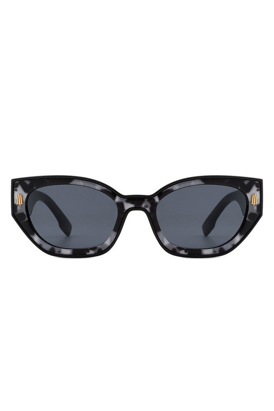Geometric Retro Round Narrow Cat Eye Sunglasses - bertofonsi