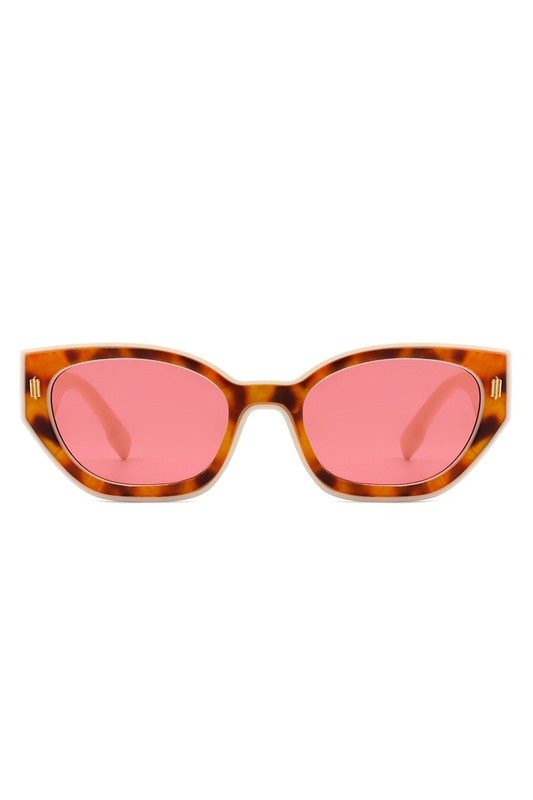 Geometric Retro Round Narrow Cat Eye Sunglasses - bertofonsi