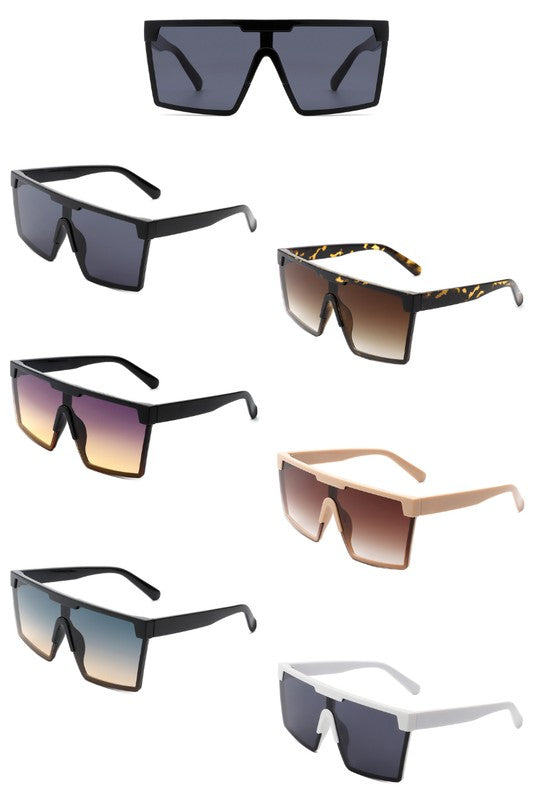 Oversize Square Flat Top Fashion Women Sunglasses - bertofonsi