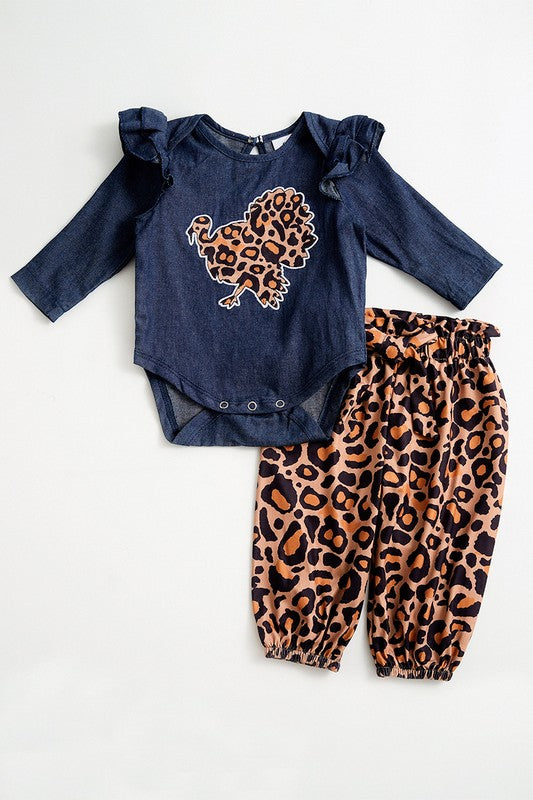 Leopard baby girl set - bertofonsi