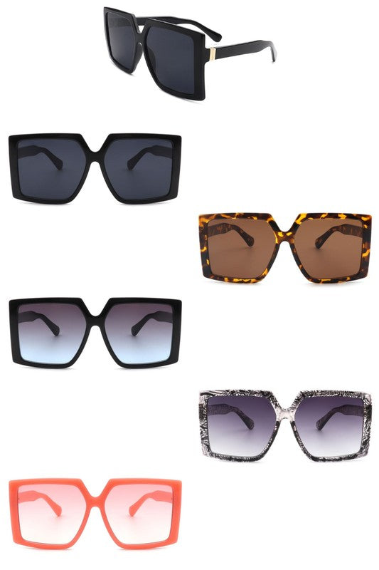 Women Square Retro Oversize Fashion Sunglasses - bertofonsi