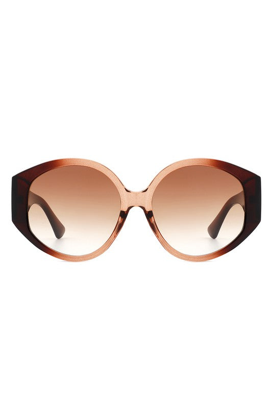 Women Round Oversize Oval Fashion Sunglasses - bertofonsi