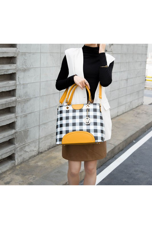 MKF Gabriella Checkers Handbag with Wallet by Mia - bertofonsi