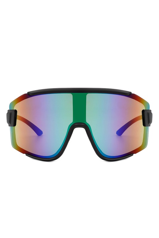 Sporty Oversize Mirrored Reflective Sunglasses - bertofonsi