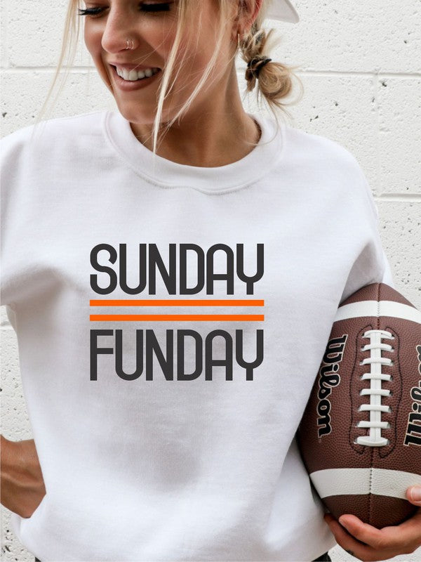Black and Orange Sunday Funday Crewneck Sweatshirt - bertofonsi