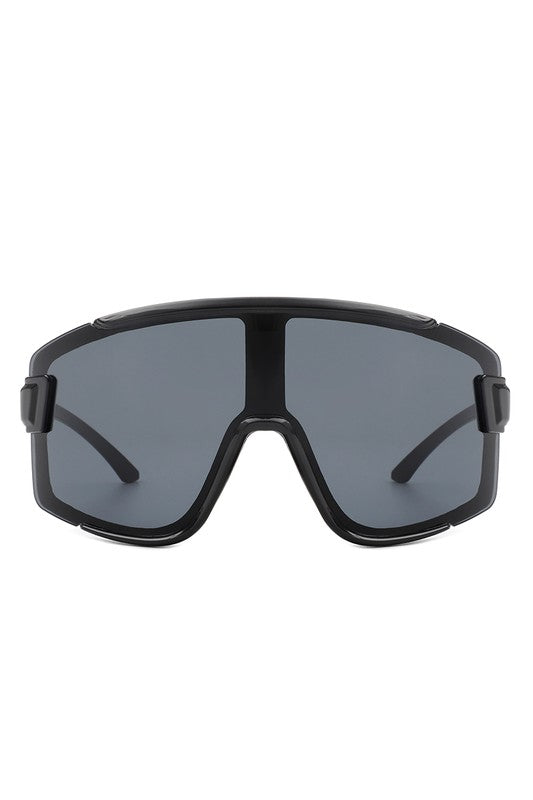 Oversize Sporty Square Chunky Shield Sunglasses - bertofonsi