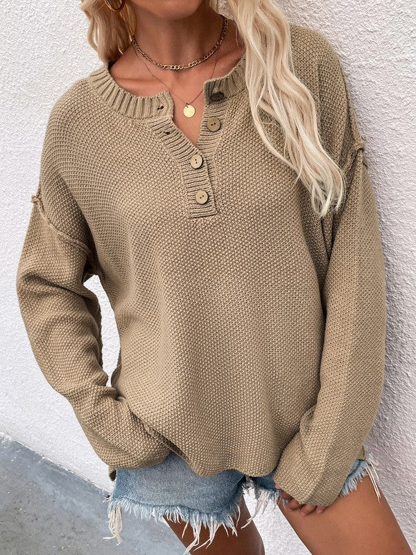 Women Long Sleeve Loose Fit Sweater - bertofonsi