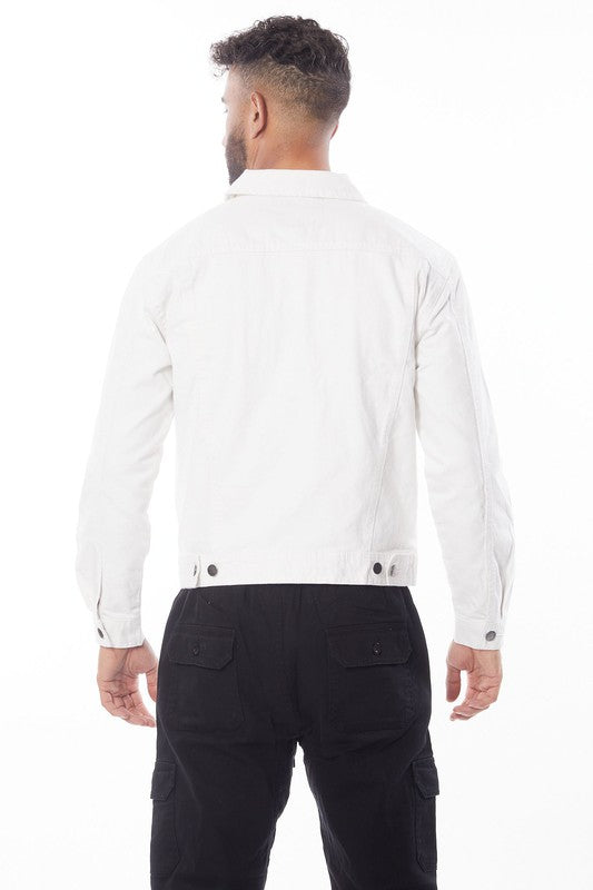 Men's White Denim Jacket - bertofonsi