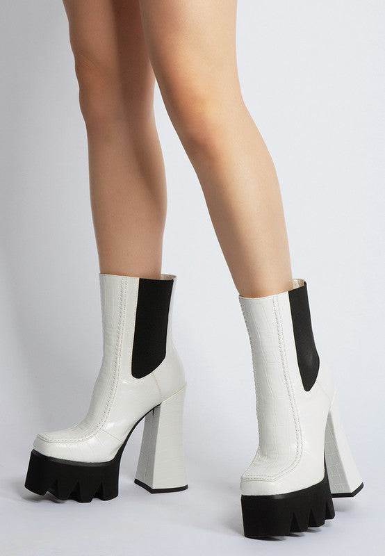 Bounty High Platform Heel Chelsea Boots - bertofonsi