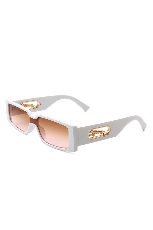 Retro Rectangle Narrow Fashion Slim Sunglasses - bertofonsi