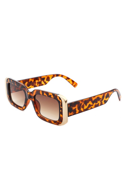 Rectangle Narrow Fashion Tinted Square Sunglasses - bertofonsi