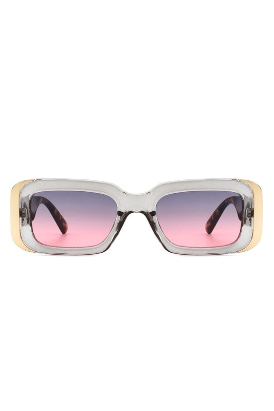 Rectangle Narrow Fashion Tinted Square Sunglasses - bertofonsi