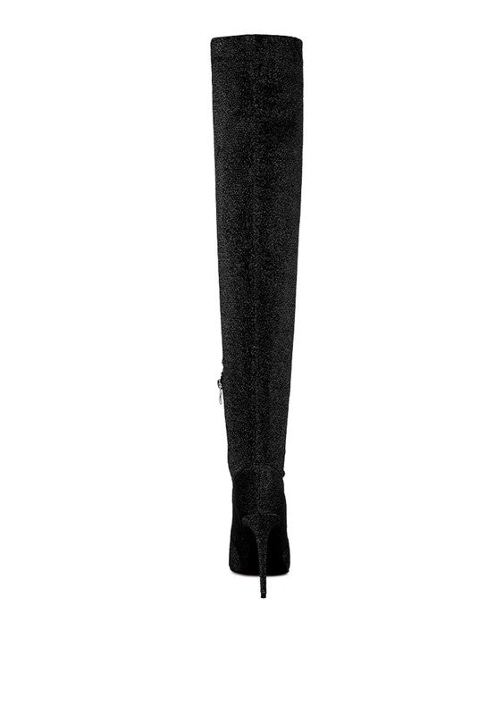 Tigerlily High Heel Knitted Long Boots - bertofonsi