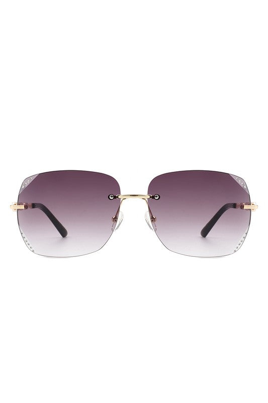 Classic Rimless Chic Square Fashion  Sunglasses - bertofonsi