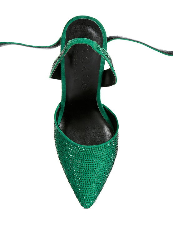 CHARMER Rhinestone Embellished Stiletto Sandals - bertofonsi