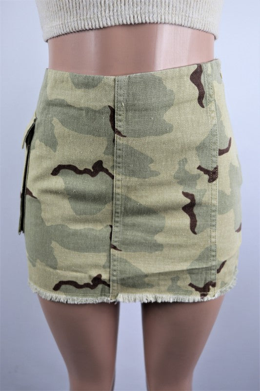 Camo Khaki cargo skirt - bertofonsi